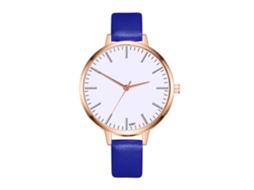 Relógio de Pulso Feminino de Quartzo com Mostrador Redondo Elegante Azul