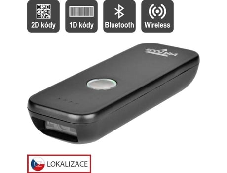 Leitor 2d Virtuos Ccd Virtuos Hw 856a Mini, Sem Fio, Bt, Usb C, Bolso, Preto