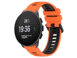 Bracelete para Smartwatch para SUUNTO 9 Peak Pro 22mm esportiva de silicone de duas cores (laranja + preto)
