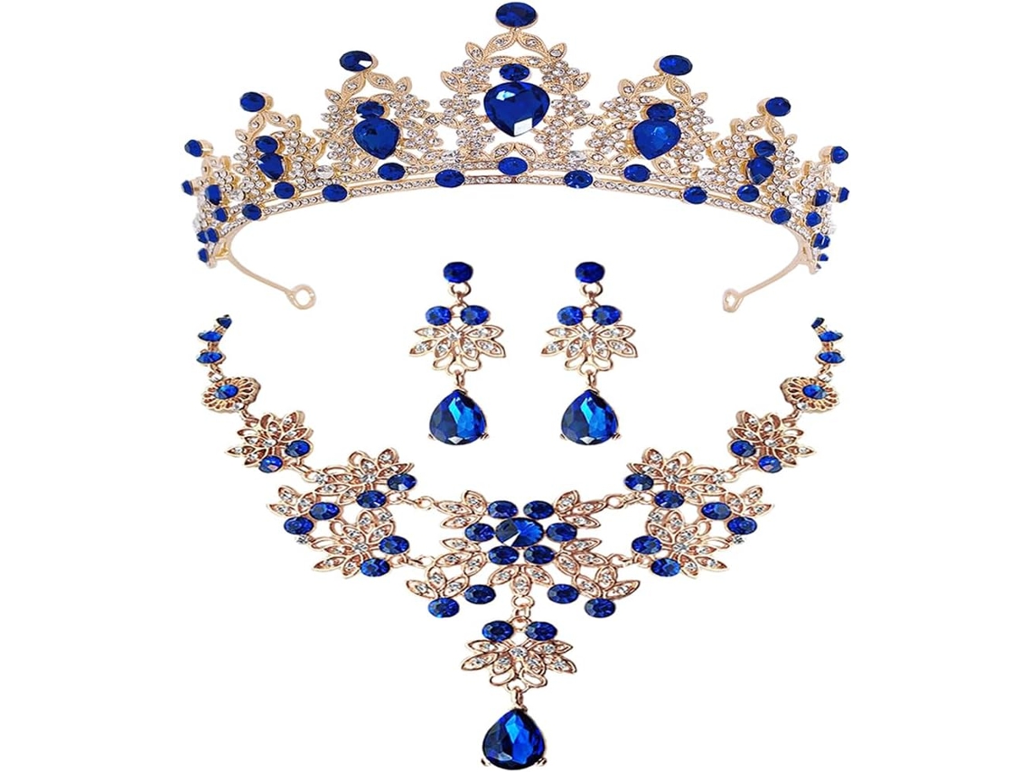 Coroa, Tiara, Colar E Brincos Para Noiva E Aniversário De Casamento. Acessórios Para Noivas E Noivos.