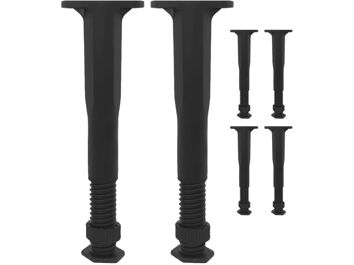 Conjunto De 6 Pés Cama Ajustáveis Em Plástico Formato T Com Suporte Estável E Ajuste Altura Para Sofá