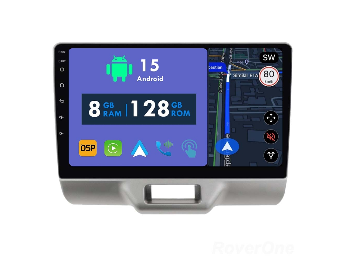 Auto Rádio Carro Bluetooth Autoradio 8GB RAM 128G ROM CarPlay Navegação GPS Ecrã Táctil RoverOne para Suzuki Every Wagon 2015+  