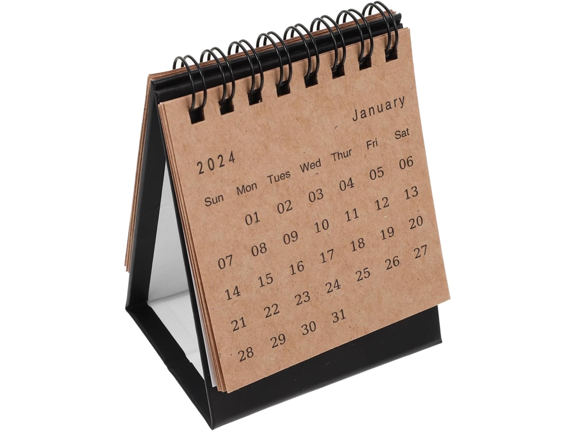 Calendário De Mesa Pequeno Independente Com Visualização Mensal Em