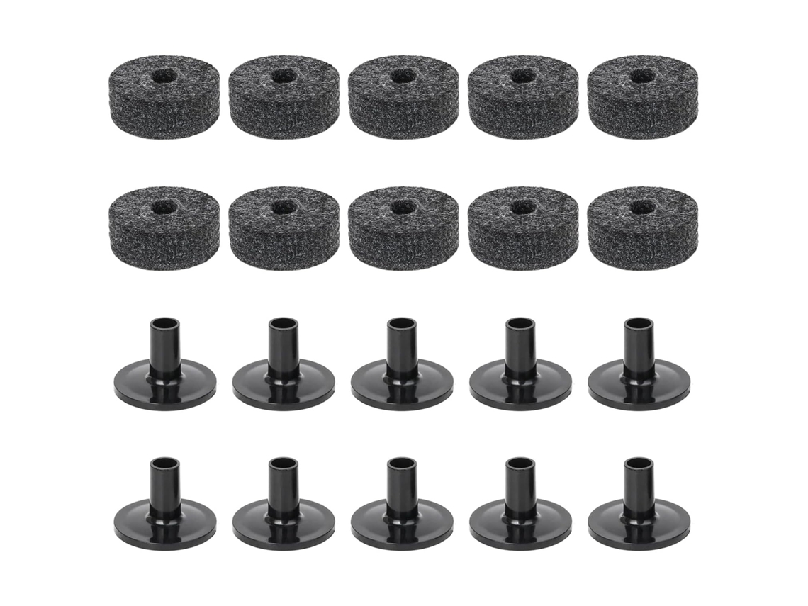 Conjunto De 20 Peças Com 10 Arruelas Feltro 38mm E Capas Protetoras Para Substituição Em Kits Bateria Prateleira