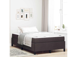 Vidaxl Cama Box Marrom Escuro 120 X 200 Cm Tecido