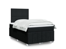 Vidaxl Cama Com Molas/colchão 120x200 Cm Tecido Preto