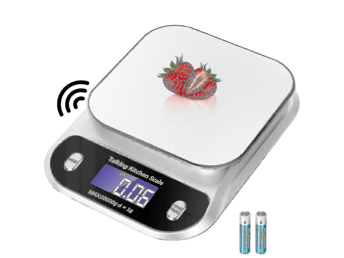 Balança de Cozinha Digital AQUAFORGE falante, 5 kg/11 lb, com voz clara, ideal para cozinhar e assar