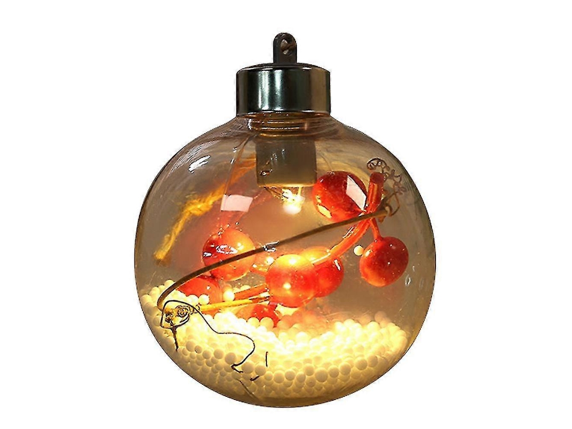 Pendente De Natal Com Esfera Transparente Iluminada
