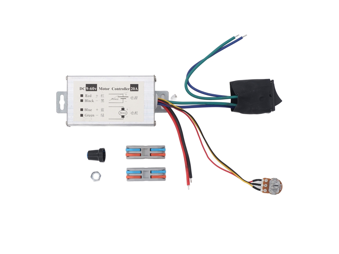 Controlador De Velocidad Para Motor Dc 9v-60v Pwm Com Interruptor Cw Ccw Para Motores Eléctricos E Ventiladores Variáveis