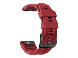 Bracelete de Smartwatch para Garmin Instinct 22Mm Silicone Sport Pure Color Watch Band Vermelho VENISYMLIS