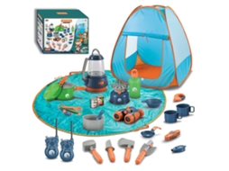 Mali conjunto de Acampamento Infantil 29 Peças com Tenda Fogo Artificial e Utensílios para Brincar Ao Ar Livre e Interior