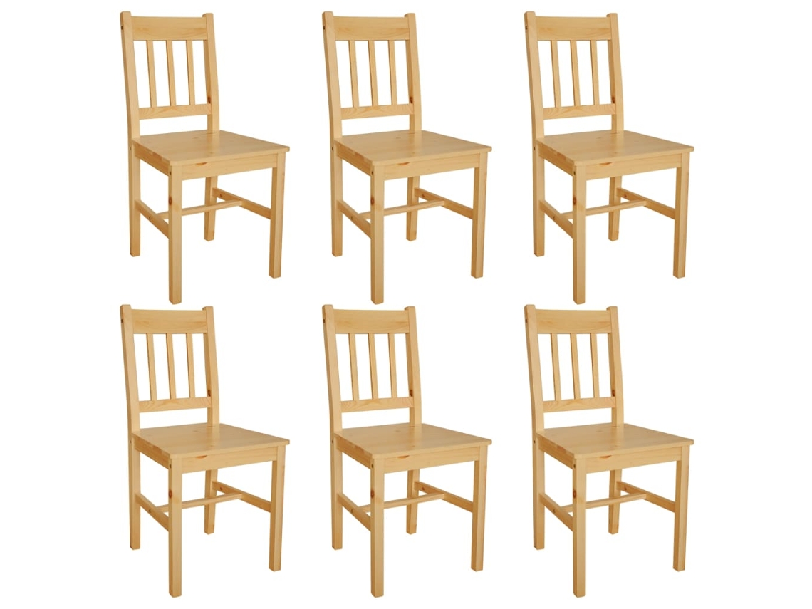 Vidaxl Cadeiras De Jantar 6 Pcs Madeira De Pinho
