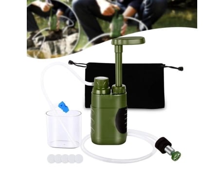 Filtro de campo purificador de água, 4 estágios de filtro, portátil, equipamento de sobrevivência de emergência ao ar livre, adequado para acampamento