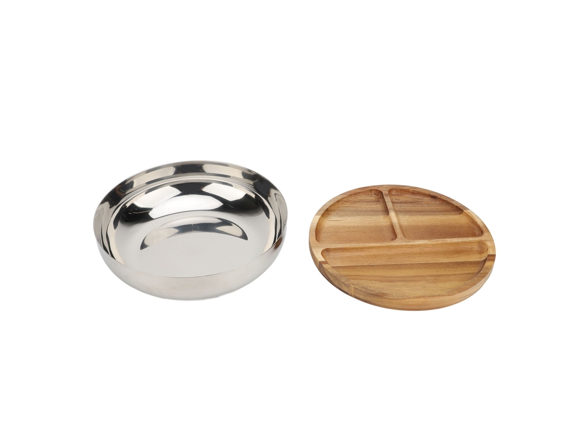 Bacia de Aço Inox 304 com Tampa de Madeira LAXISCREED