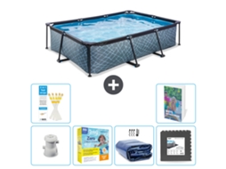 Exit-toys Piscina Exit Retangular - Efeito Pedra - 300x200x65 Cm - 7-peças S285