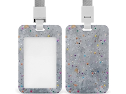 Porta-cartões com vários compartimentos para cartões, protetor vertical com cordão, camada plástica impermeável, porta-cartões