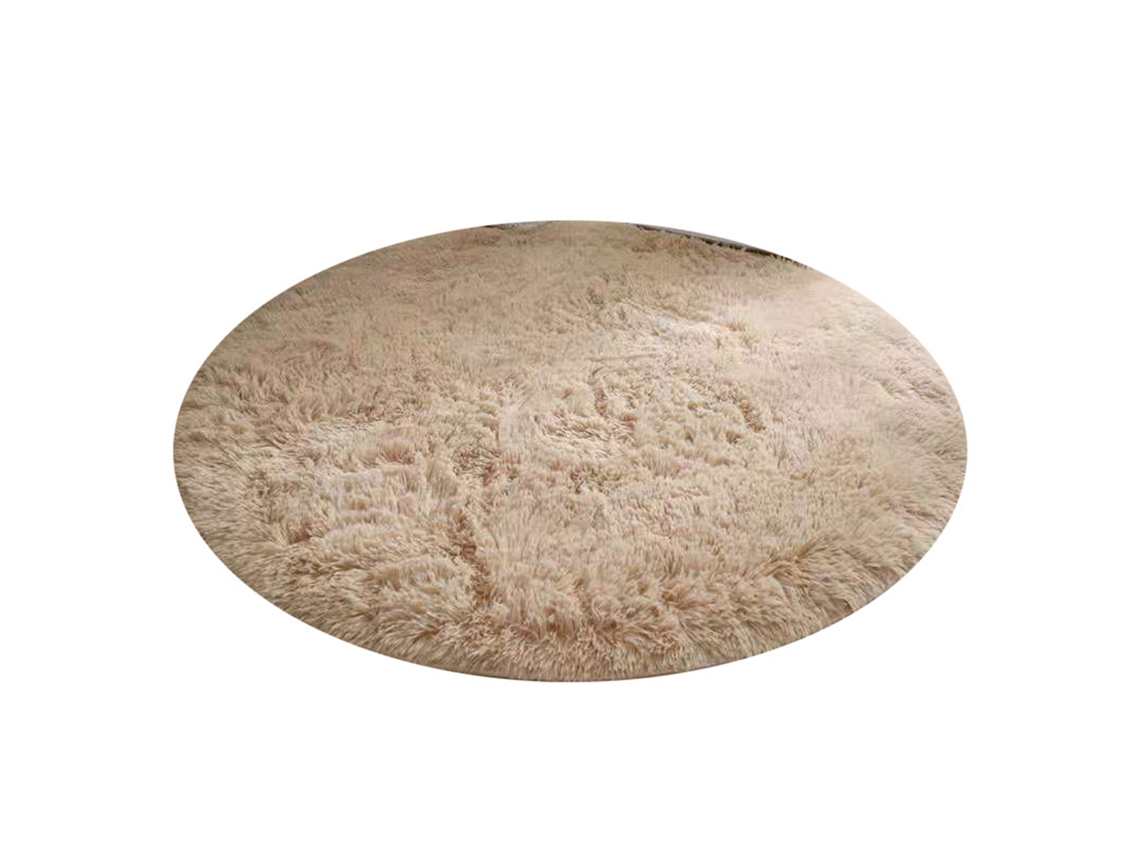 2026 alfombra Redonda Estilo Nórdico de Fibra de Poliéster Peluda Suave para Dormitorio Hogar Color Beige