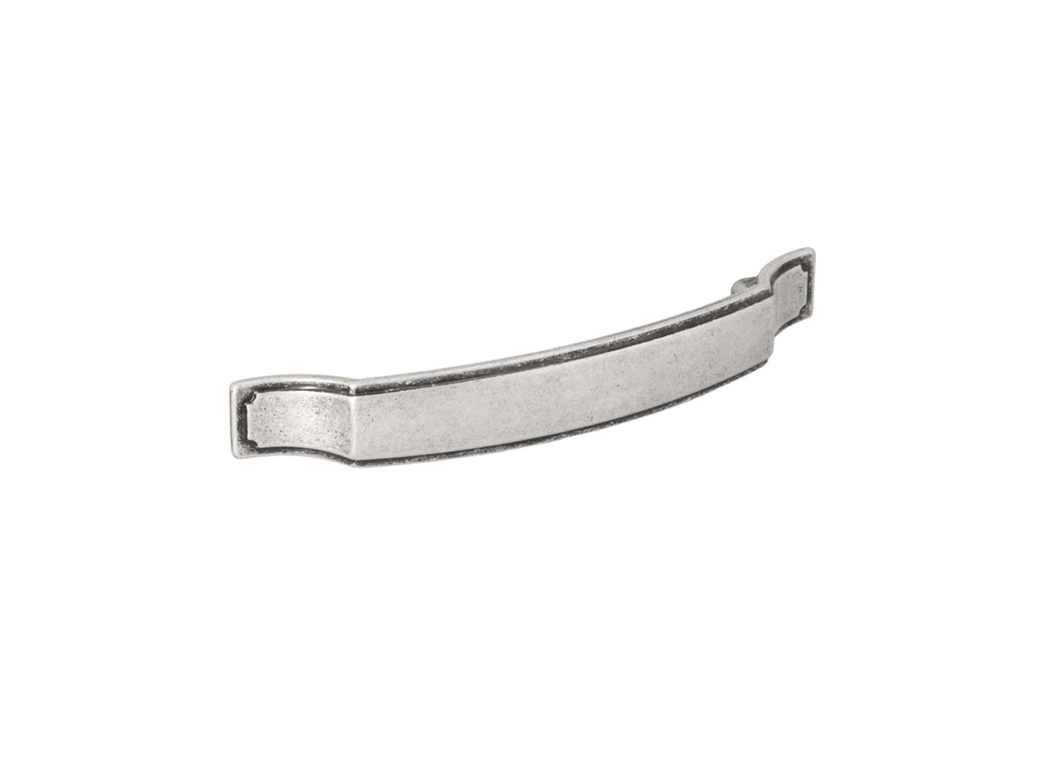 Puxador para Móveis Zamac Distância Central 128mm Prata Antiga Brilhante Conjunto de 25 HARDWAREXCHANGE