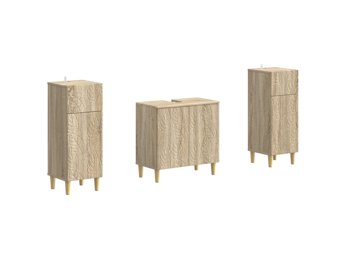 Vidaxl Conjunto De Armário De Banheiro Com 2 Peças Delft