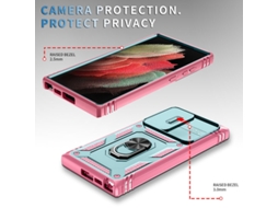 Capa Protetora Multicamadas À Prova De Choque Para Telemóvel Com Suporte De Anel Em Metal, Capa Rígida Pctpu Para Samsung Galaxy S23 Ultra.