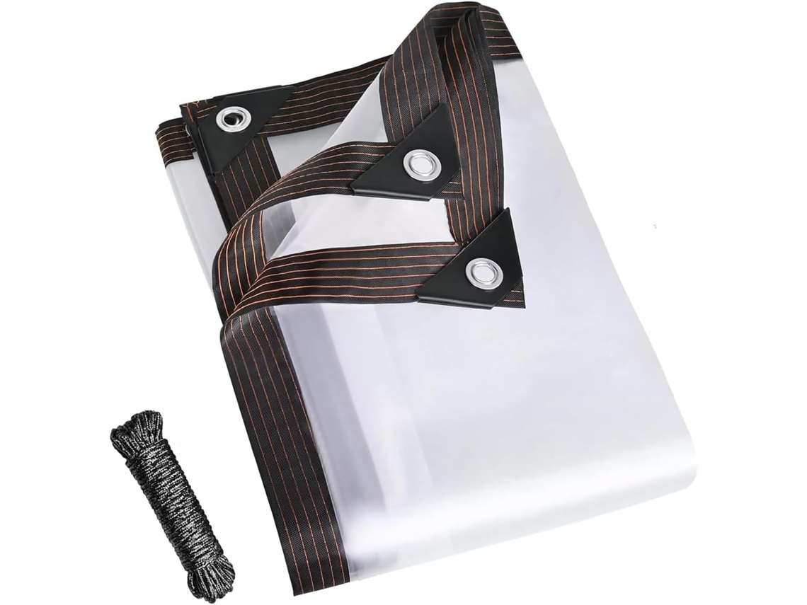Transparent Tarpaulin With Eyelets, Waterproof Tarp, Transparent Tarp For Garden, Furniture, Outdoor, Plants, Greenhouse