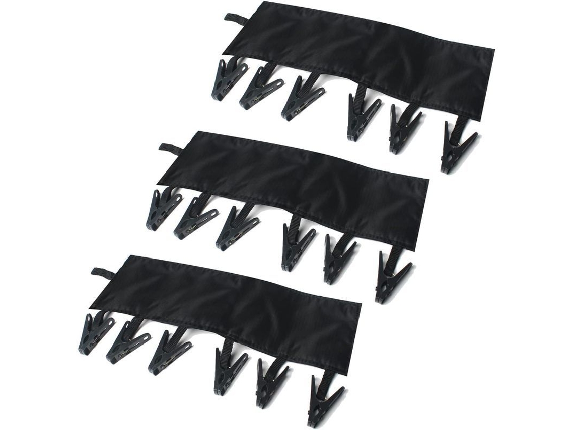 Linha de secar roupa portátil Nova Line Linjou, 6 ganchos, preto, 3 peças