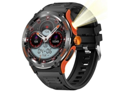 Relógio inteligente Kt70 com tela HD de 1,53 polegadas, luz externa potente, bússola, chamadas Bluetooth e pulseira fitness Ly Ebike.