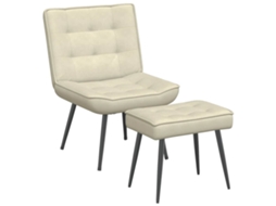 Relaxing Chair With Footstool, Relaxing Chairs With Footstool Vidaxl Creme Veludo