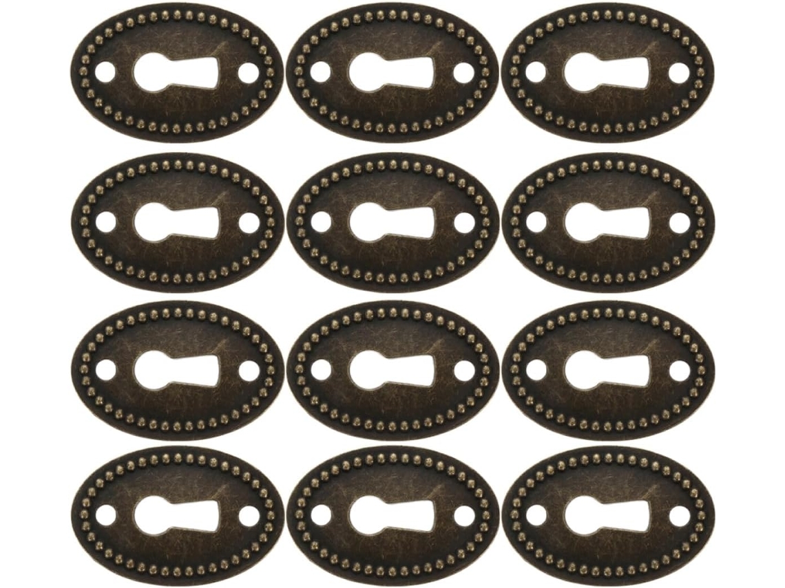 Conjunto De 12 Peças Tampas Ovais Liga Zinco Para Fechaduras Gavetas Cômoda, Ferragens Para Móveis Retrô