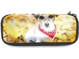 Estojo grande para lápis com estampa de Jack Russell Terrier, organizador de maquiagem, ideal para a escola.