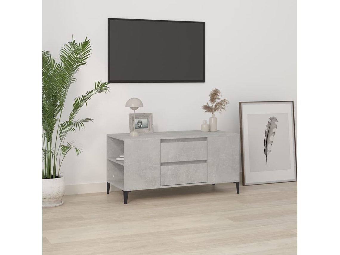 Vidaxl Móvel P/ Tv 102x44,5x50 Cm Derivados Madeira Cinzento Cimento