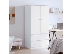 Vidaxl Roupeiro Alta 90x55x170 Cm Madeira De Pinho Maciça Branco