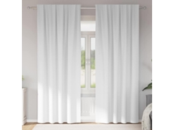 Vidaxl Cortinas Blackout Com Argolas 2 Pcs Branco Brilhante