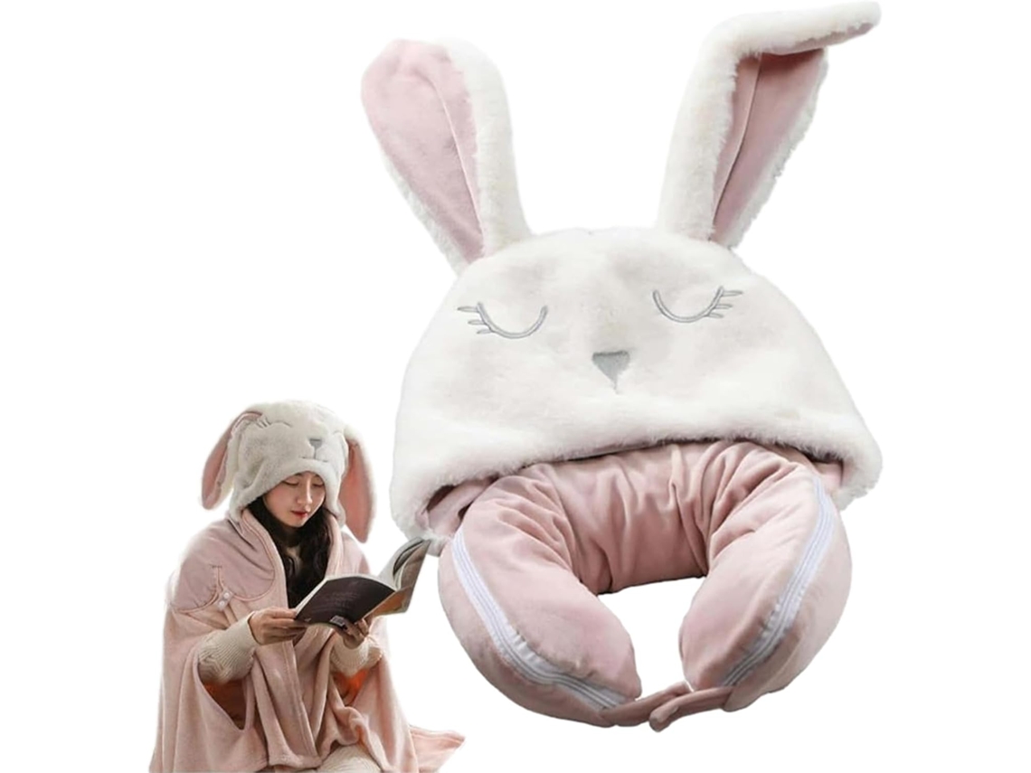Conjunto de Cobertor Viagem para o Pescoço Travesseiro Espuma Viscoelástica, Lã Ultramacio, CHABERLU