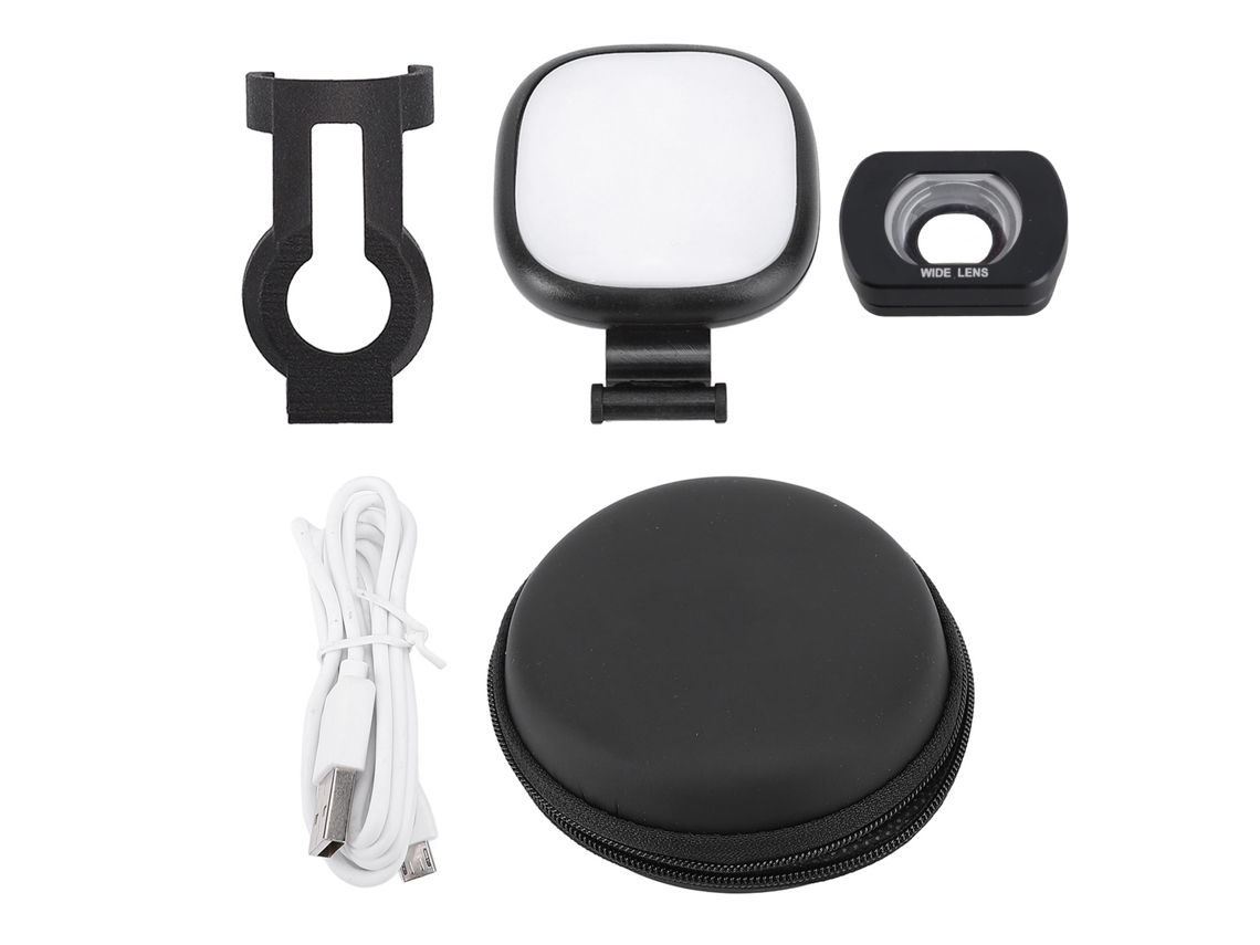 Luz Led Para Pocket 3 Ajustável 3 Temperaturas De Cor Com Lente De Ângulo Largo Para Câmera De Ação E Filmagem