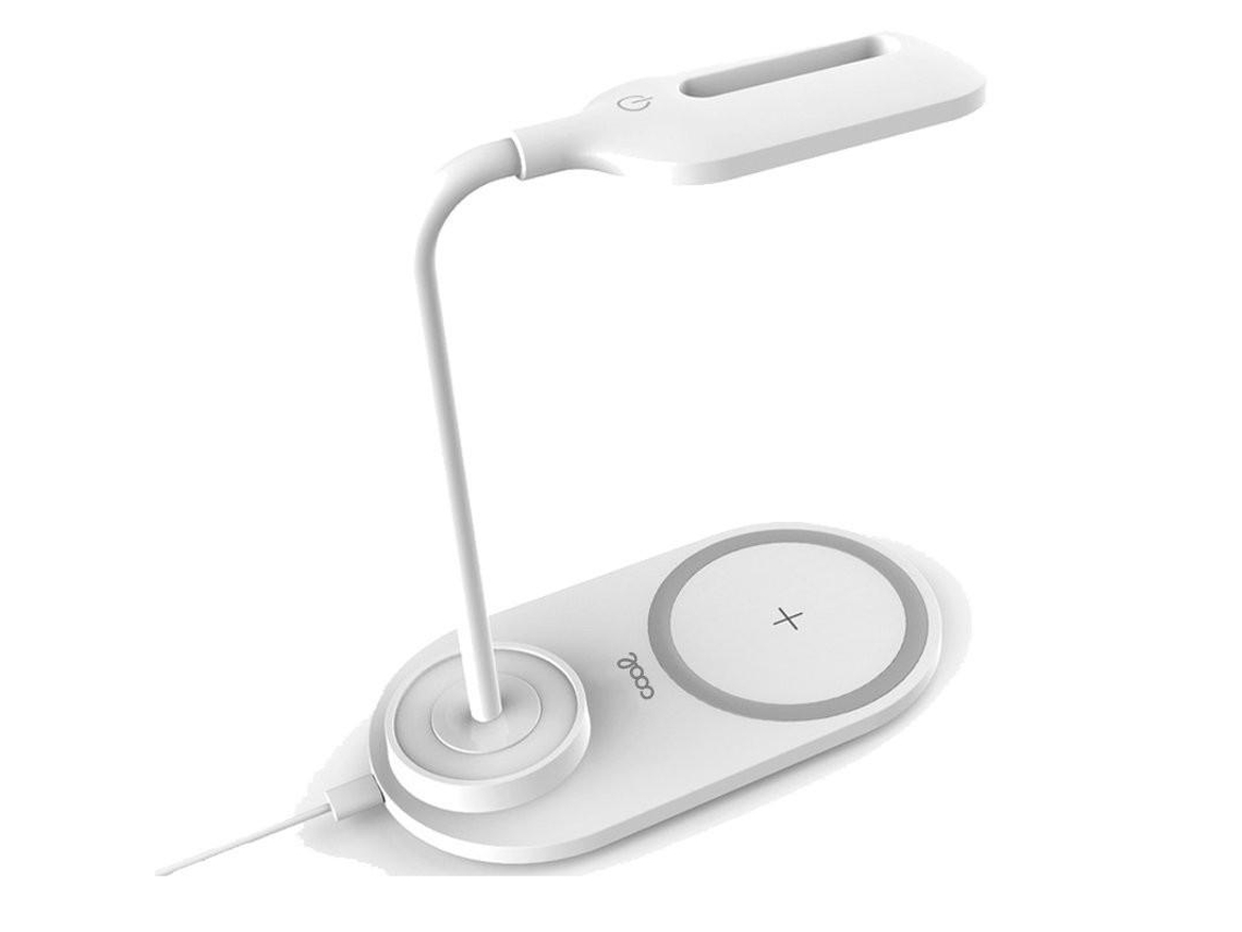 Lâmpada Led + Base Carga Sem Fios Qi Branco Carregadorescabos