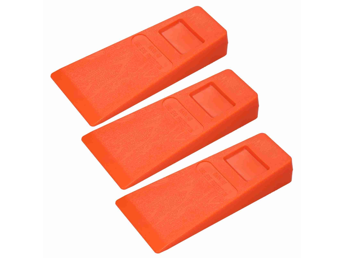 3 Peças De Cunha De Corte De Árvores De Plástico Laranja 14cm Com Pontas Ferramenta De Corte De Madeira