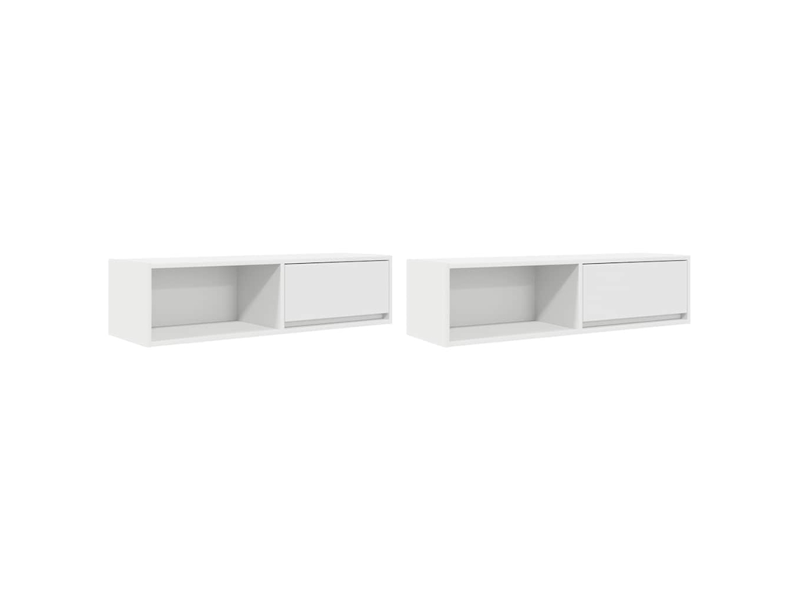 Conjunto de filmes para TV 100x31x25,5 cm, derivado da Madeira Branco, EXCLUSIVO DA MAISON.