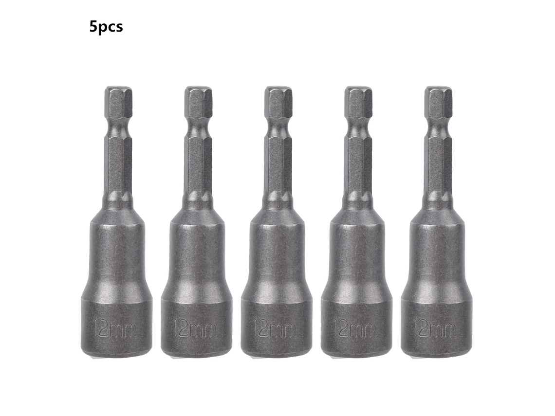 5pcs Adaptador De Broca Magnética Com Chave Hexagonal Aço Para Parafusadeira Elétrica 12mm