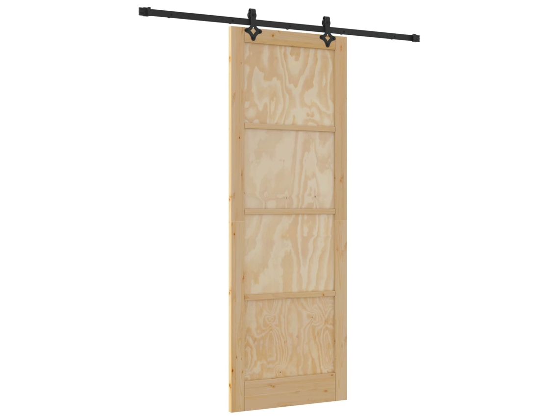 Porta Deslizante Natural e Preto 83 X 232 Cm MAISON EXCLUSIVE