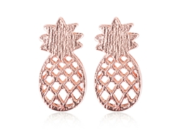 Brincos De Ouro Rosa Moda Feminina Design Delicado
