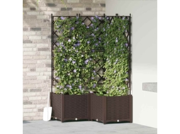 Vidaxl Vaso De Jardim 3 Unid. Castanho 80 X 80 X 143 Cm Pp