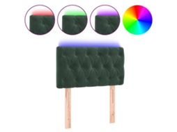 Led Headboard, Led Headboards Vidaxl Verde Veludo (80 X 7 X 78/88 Cm)