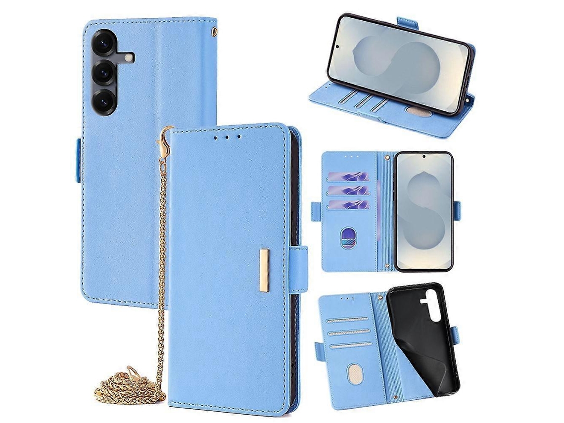 Capa De Celular De Couro Com Corrente Transversal