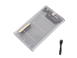 Caixa De Disco Rígido Móvel Transparente 2.5 Polegadas Com Porta Type-c Para Ssd E Hdd (sem Disco Rígido)
