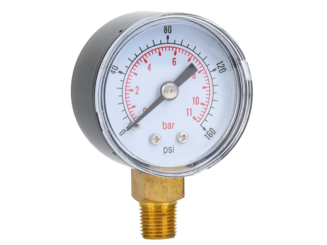 Laxiscreed Manómetro Mecânico Para Ar, Óleo E Água Com Conexão Inferior 1/8 Polegadas Bspt