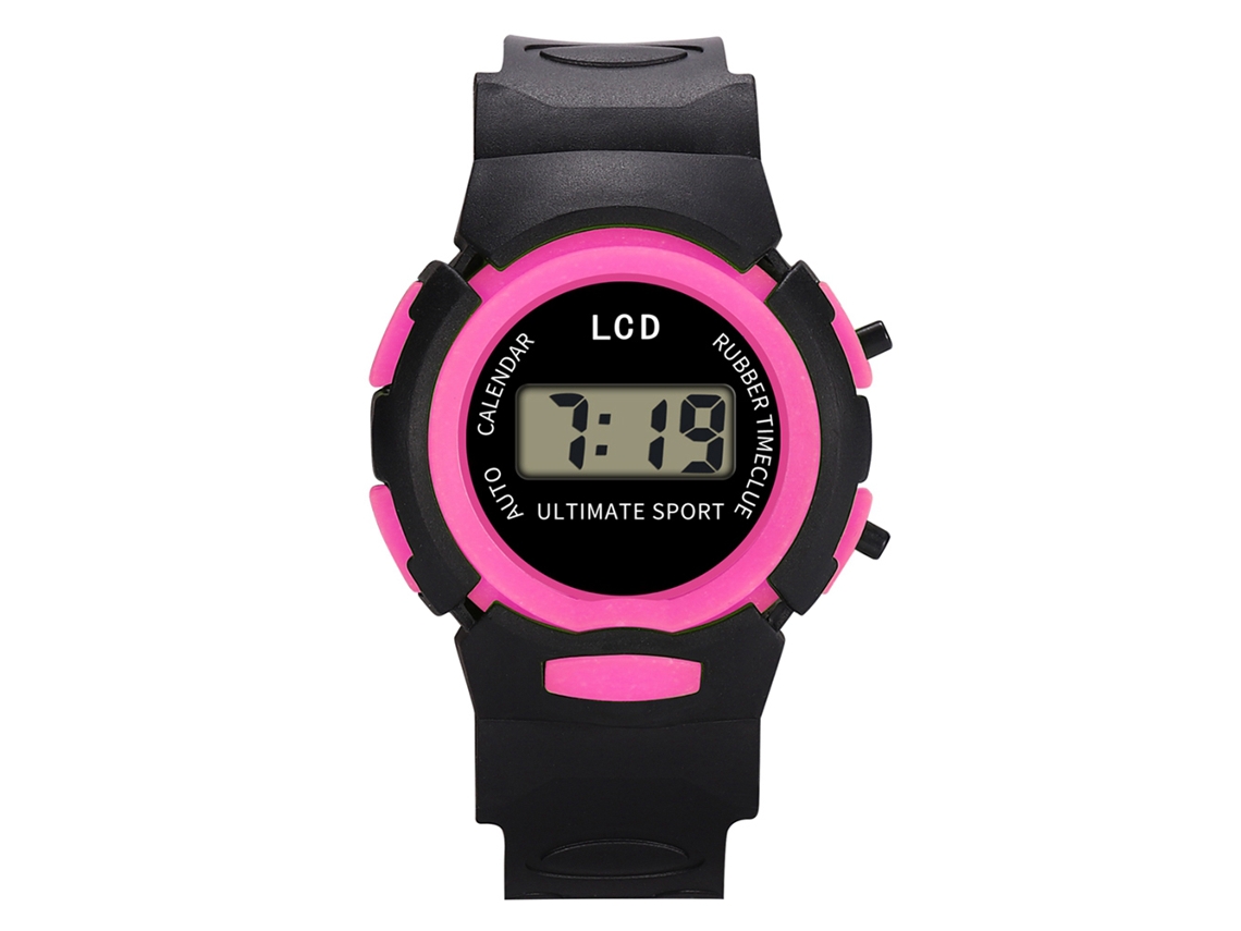 Reloj Electrónico Para Niños Con Dial Redondo Y Movimiento Digital (rojo Rosa)