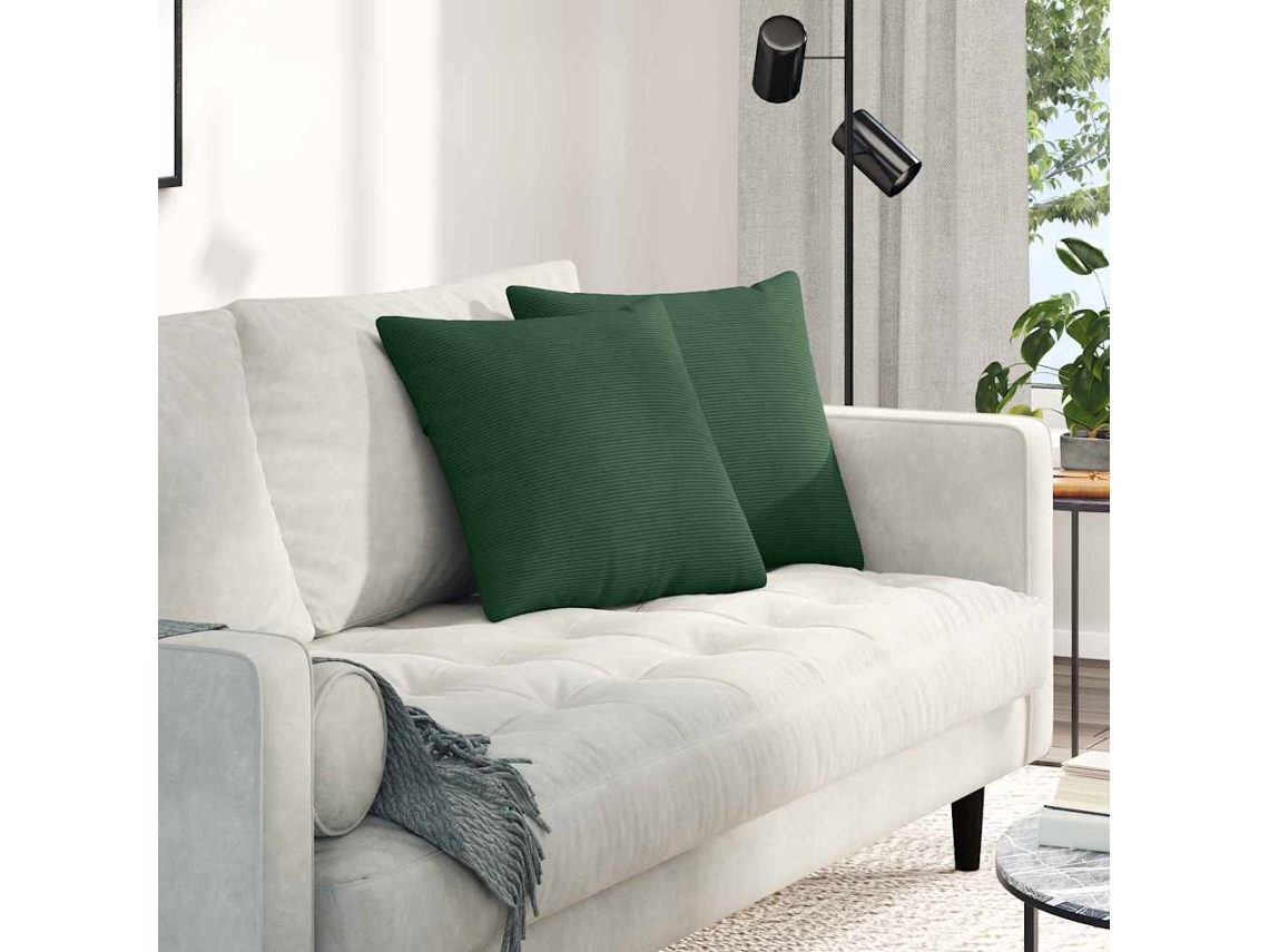 Vidaxl Travesseiros De Sofá 2 Pcs Verde Escuro 45 X 45 Cm
