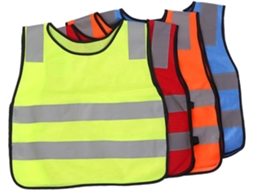 Colete Refletivo De Alta Visibilidade Infantil, Conjunto Com 4 Peças, Nas Cores Laranja, Amarelo, Corrida E Ciclismo. Colete Refletivo Gokoco
