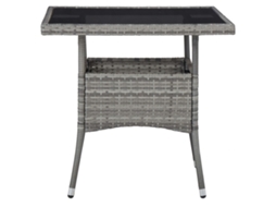 Maison Exclusive - Mesa De Jantar Para Exterior Vime Pe E Vidro Cinzento